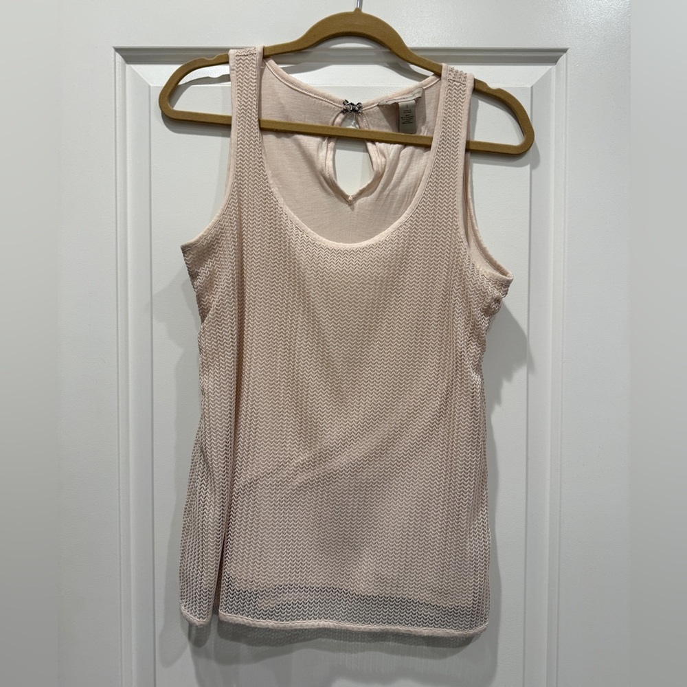 Banana Republic Cream Textured  Sleeveless Top - small